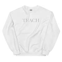 white monochromatic teach sweatshirt