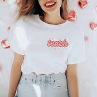 valentines teach pocket tee