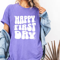 happy first day of school tee (white print)