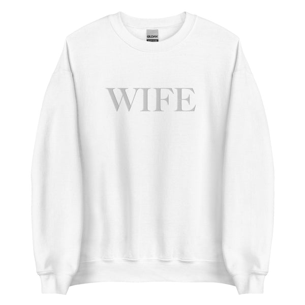 wife monochromatic sweatshirt - white