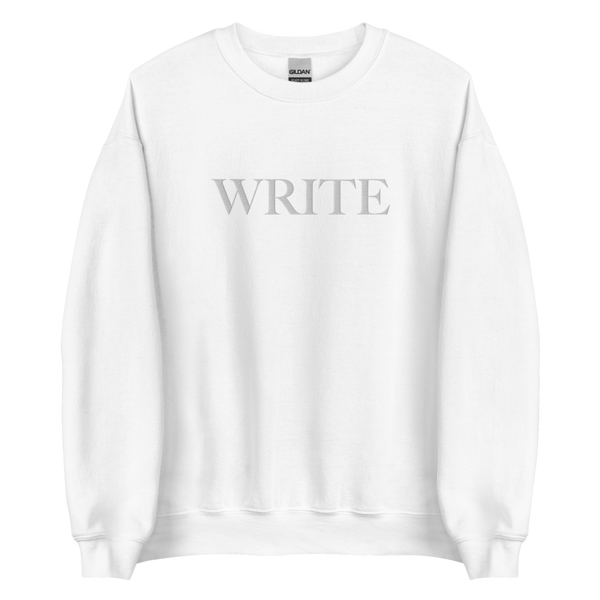 write monochromatic embroidered sweatshirt (white)